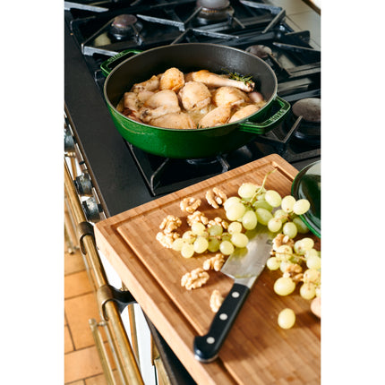 Staub Braisers 3.7 l cast iron round Saute pan Chistera, basil-green - Visual Imperfections