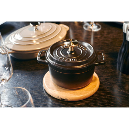 Staub Specialities 16 cm round beech Trivet magnetic, brown