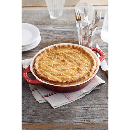 Staub Ceramique 24 cm ceramic round Pie dish, cherry