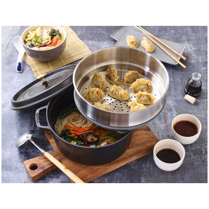 Staub La Cocotte 5.25 l cast iron round Cocotte with steamer