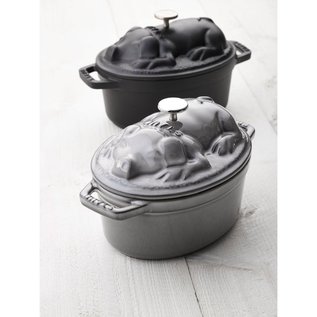 Staub La Cocotte 1 l cast iron oval Cocotte Pig lid