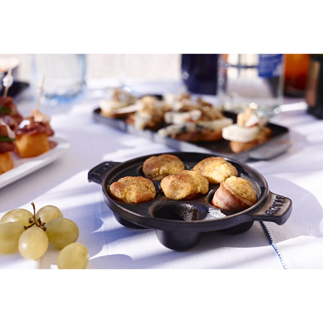 Staub Specialities 14 cm cast iron Escargot Dish with six holes, black