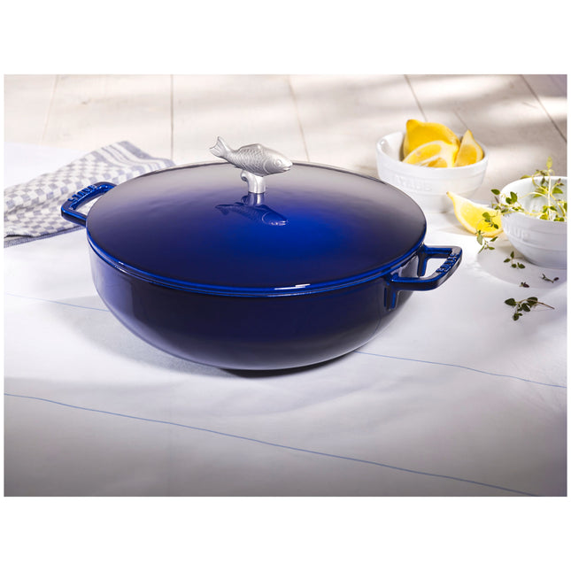 Staub Specialities 4.75 l cast iron round Bouillabaisse pot, dark-blue
