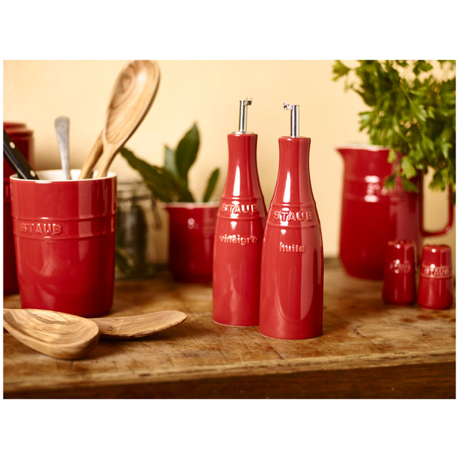 Staub Ceramique 250 ml / 2 Piece ceramic Oil and vinegar set, cherry