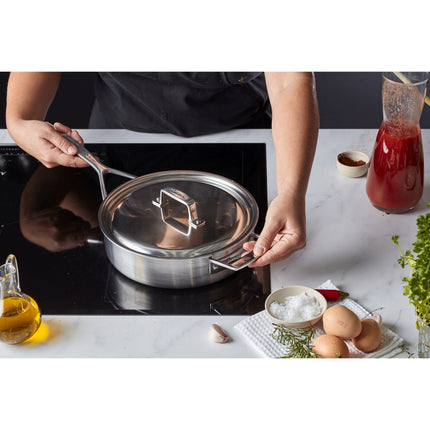 Demeyere Essential 5 24 cm Stainless Steel Saute Pan with Lid