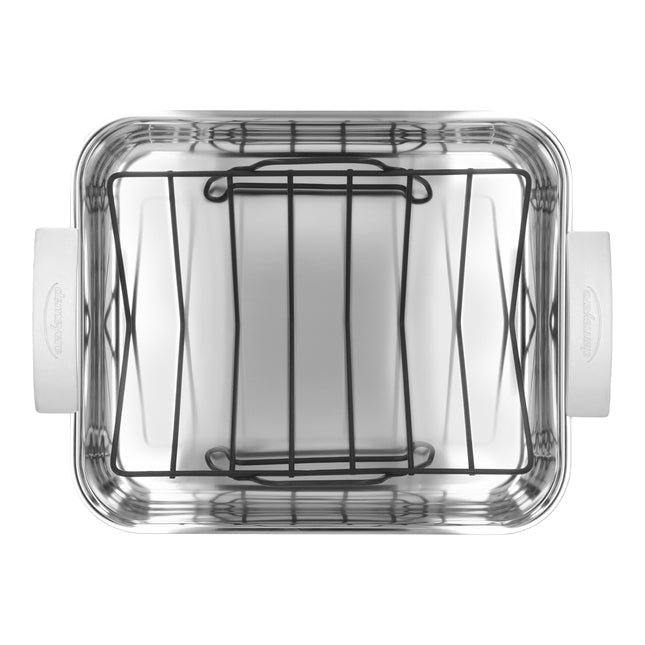 Demeyere Industry 5 39 x 33 cm 18/10 Stainless Steel rectangular Roaster + grid, silver
