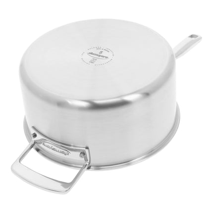 Demeyere Essential 5 3.8 l 18/10 Stainless Steel round sauce pan with lid 4QT, silver