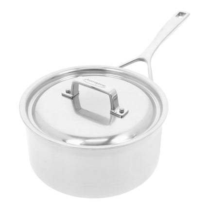 Demeyere Essential 5 2.8 l 18/10 Stainless Steel round sauce pan with lid 3QT, silver