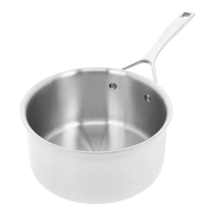 Demeyere Essential 5 2.8 l 18/10 Stainless Steel round sauce pan with lid 3QT, silver