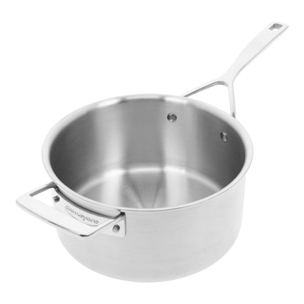 Demeyere Essential 5 3.8 l 18/10 Stainless Steel round sauce pan with lid 4QT, silver