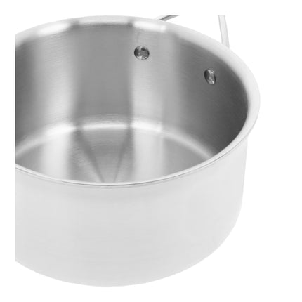 Demeyere Essential 5 2.8 l 18/10 Stainless Steel round sauce pan with lid 3QT, silver