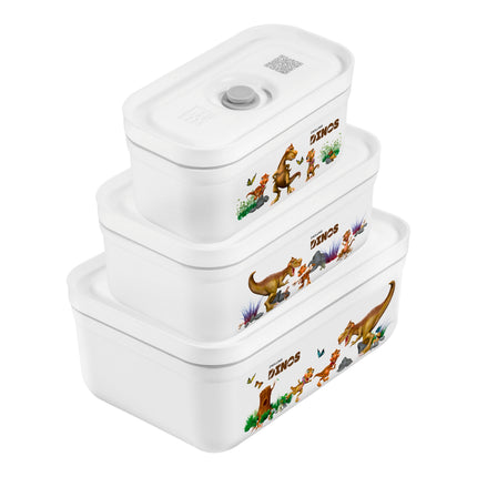 ZWILLING 3 PIECE VACUUM LUNCH BOX SET, PLASTIC, WHITE-GREY