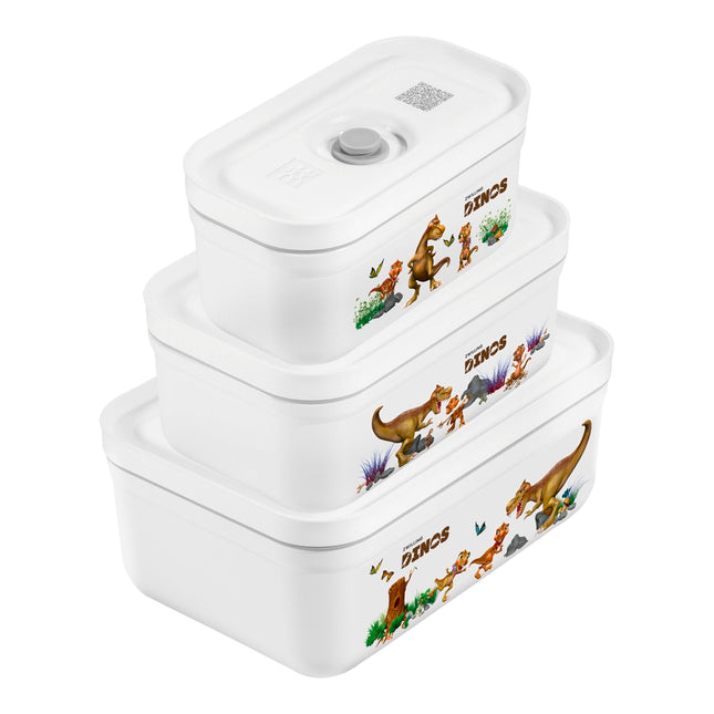 ZWILLING 3 PIECE VACUUM LUNCH BOX SET, PLASTIC, WHITE-GREY