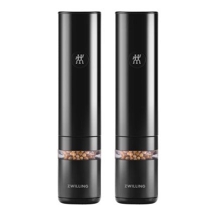 ZWILLING ELECTRIC SALT AND PEPPER MILL SET - BLACK