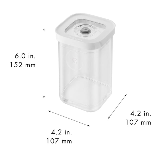 ZWILLING Fresh & Save 3 PC CUBE Container Set with 3 Sage Green Covers, 2S, transparent-white