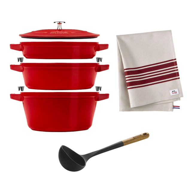 Staub Stackable 6 Piece Kitchen Set – Cherry