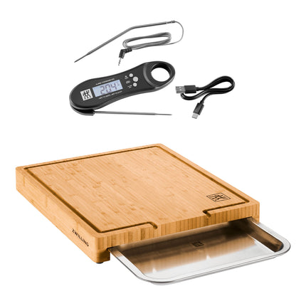 ZWILLING BBQ+ Cutting Board with Drawer + Digital Thermometer