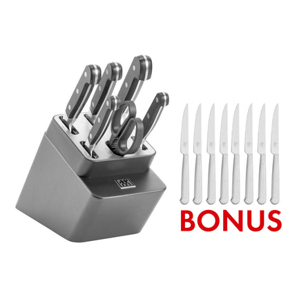 ZWILLING Pro 7 Piece, Knife block set, with Bonus 8 Pc Steak Set
