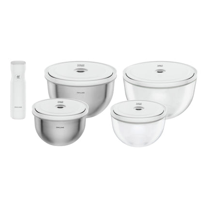 ZWILLING FRESH & SAVE BOWLS M/L GLASS & STAINLESS STEEL STARTER SET