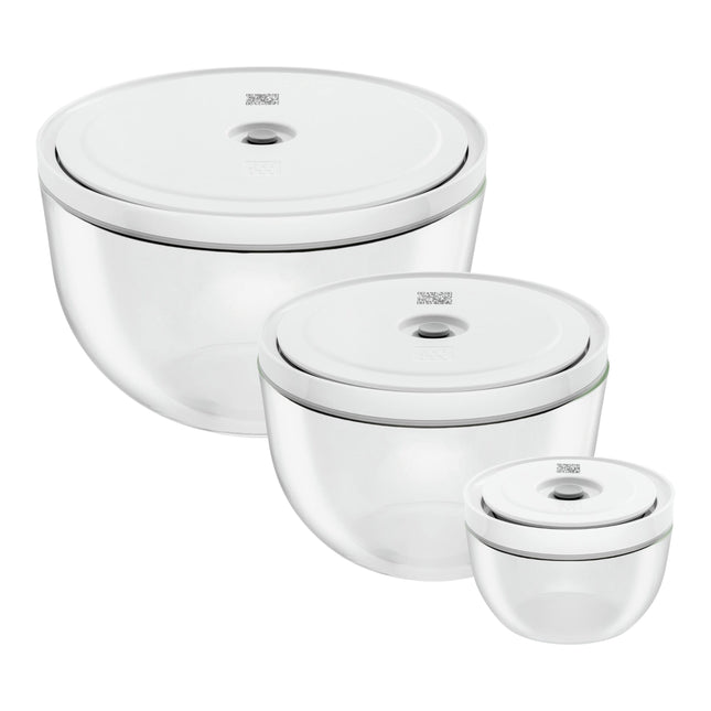 ZWILLING FRESH & SAVE VACUUM GLASS BOWLS EXPANDER SET S/M/L 6PC