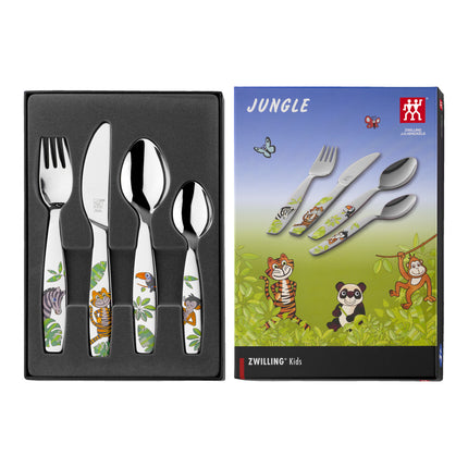 ZWILLING Jungle 4 Piece, Children's flatware set, silver