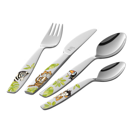 ZWILLING Jungle 4 Piece, Children's flatware set, silver