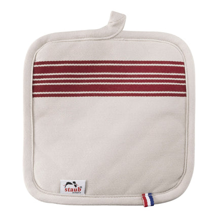 Staub French Line 21 cm x 21 cm / 2 Piece cotton Pot holder set, cherry