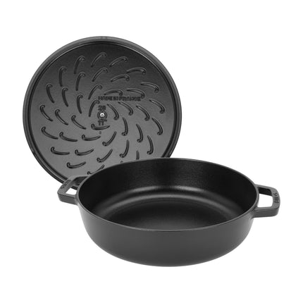 Staub 3.7 L Cast Iron Round Saute Pan with Chistera Lid