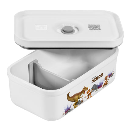 ZWILLING Dinos M DINOS Vacuum Lunch Box with divider, plastic, white-grey