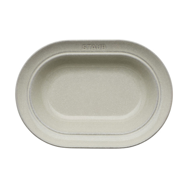 Staub Dining Line 25 cm ceramic oval serving dish, white