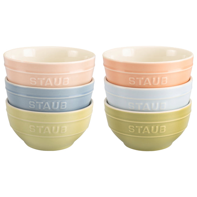 Staub Ceramique 12 cm / 6 Piece ceramic bowl set in macaron colours, mixed Colours