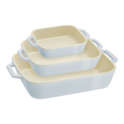 Staub Ceramique Rectangular Baking Dish Set Macaron light pink 3 Piece