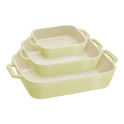 Staub Ceramique Rectangular Baking Dish Set Macaron light pink 3 Piece
