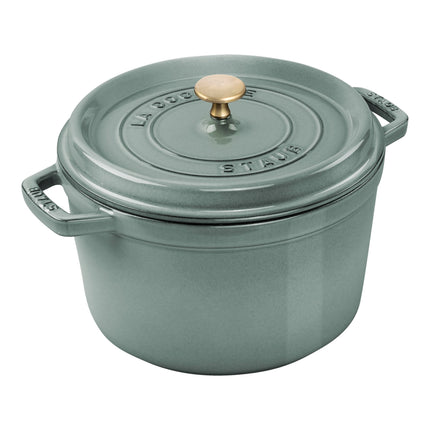 Staub La Cocotte 4.75 l cast iron round Cocotte deep, eucalyptus - Visual Imperfections