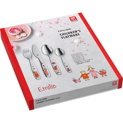 ZWILLING Prinzessin Emilie 4 Piece, Children's flatware set, silver