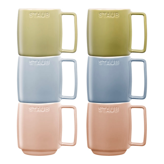 Staub Ceramique Macaron Coffee Mug Set 350 ml / 6 Piece, mixed Colours