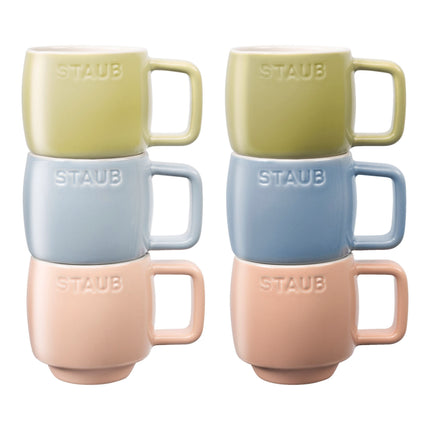 Staub Ceramique Macaron Espresso Mug Set 100 ml / 6 Piece, mixed Colours