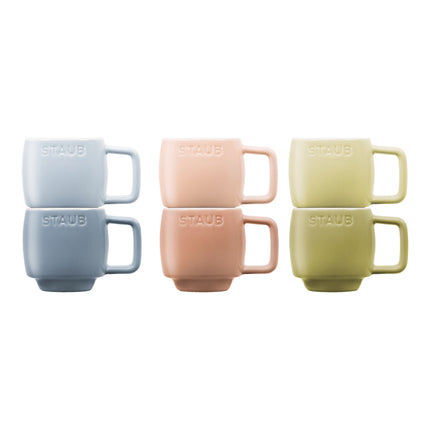Staub Ceramique Macaron Espresso Mug Set 100 ml / 6 Piece, mixed Colours
