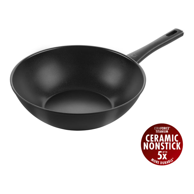 ZWILLING Madura Plus Wok, 30 cm / 12 inch, aluminum, Titanium-reinforced ceramic non-stick coating