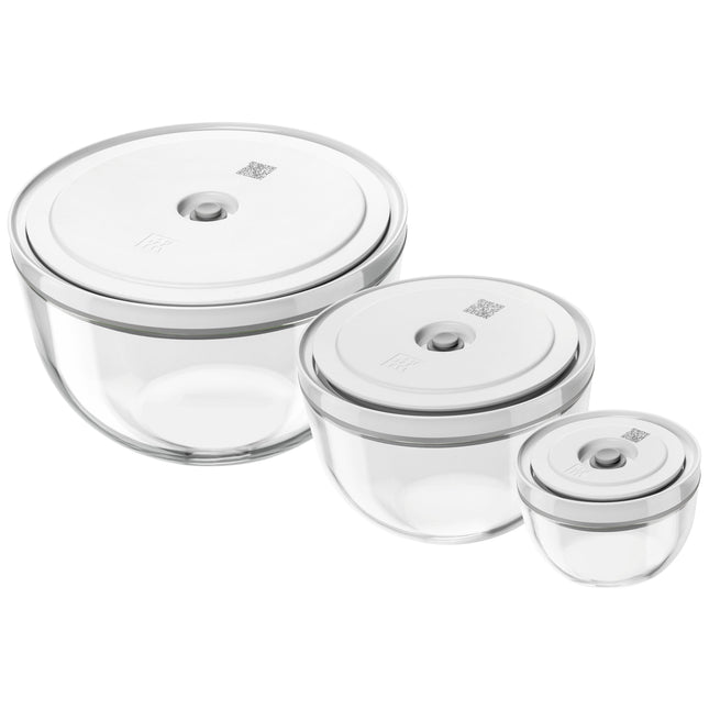 ZWILLING FRESH & SAVE VACUUM GLASS BOWLS EXPANDER SET S/M/L 6PC