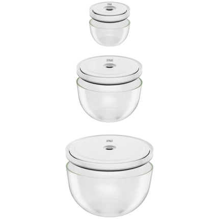 ZWILLING FRESH & SAVE VACUUM GLASS BOWLS EXPANDER SET S/M/L 6PC