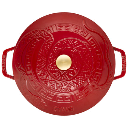 Staub La Cocotte 4.8 l cast iron round Essential French Oven with Snake Lid