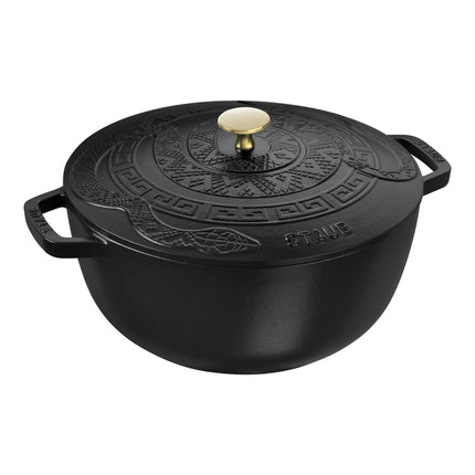 Staub La Cocotte 4.8 l cast iron round Essential French Oven with Snake Lid