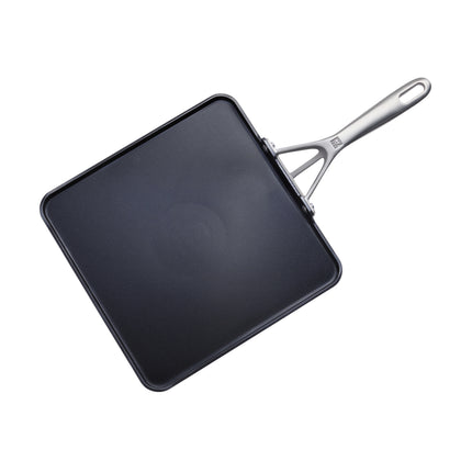 ZWILLING Motion Ceramic 28 cm Aluminum Square Non-Stick Griddle – Black