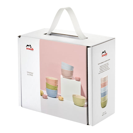 Staub Ceramique 9 cm / 6 Piece ceramic Ramekin set macaron, mixed Colours