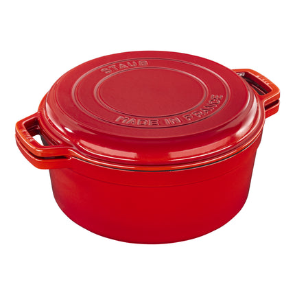 Staub Braisers 6 l cast iron round Braise + grill, cherry