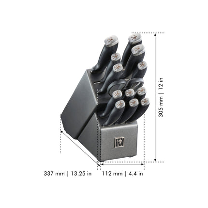 Henckels Silver Cap 14 Piece, Knife block set, black