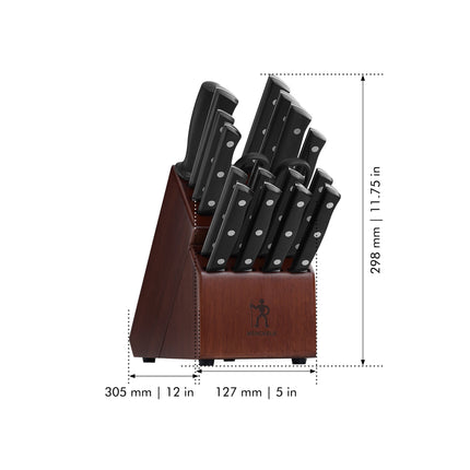 Henckels Dynamic 15 Piece, Knife block set, brown