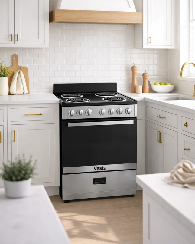 Vesta North Dakota 24" | Silver | Electric Range