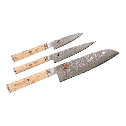 MIYABI BIRCHWOOD 5000MCD 3 Piece, Knife set, brown